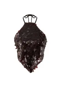 TRENDYOLMİLLA Brown Low-cut back Pul sequined Party Bustier - Image 5