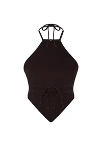 TRENDYOLMİLLA Brown Low-cut back Pul sequined Party Bustier - Image 6