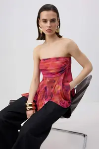 TRENDYOLMİLLA Multicolored Handkerchief Detailed Boho Party Bustier - Image 2