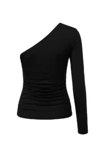 TRENDYOLMİLLA Black Flower Appliqued Single Arm Knitting Party Blouse - Image 6