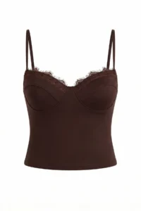 TRENDYOLMİLLA Brown Lace Garnili Covered Party Blouse - Image 5