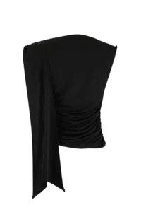 TRENDYOLMİLLA Black Accessory Detailed Shirred Party Blouse - Image 6