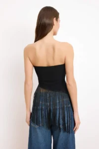 TRENDYOLMİLLA Black Tassel Detailed Fitted Blouse - Image 4