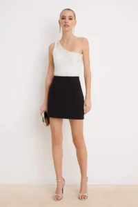 TRENDYOLMİLLA White Stone Accessory Detailed Asymmetric Yaka Party Blouse - Image 2