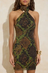 TRENDYOLMİLLA Multicolored animals Patterned Accessory Detailed Lined Tulle Mini Dress - Image 3