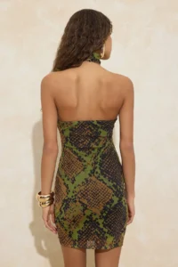TRENDYOLMİLLA Multicolored animals Patterned Accessory Detailed Lined Tulle Mini Dress - Image 4