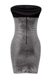 TRENDYOLMİLLA Silver Shiny Look Mini Elegant/Evening Dress - Image 6
