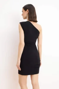 TRENDYOLMİLLA Black Aksesuar Single Arm Short / Mini Unlined Dress - Image 4