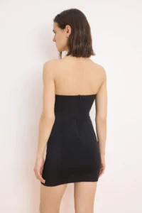 TRENDYOLMİLLA Black Stone Printed Knitting Mini Dress - Image 4