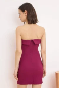 TRENDYOLMİLLA Plum Strapless Fitted Short / Mini Dress - Image 4