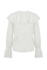 TRENDYOLMİLLA White Frilly Boho Unlined Lace Shirt - Image 6