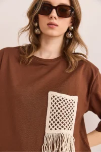 Olalook Women Brown Garnili T-Shirt - Image 5