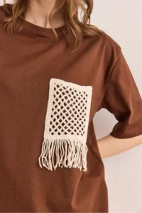 Olalook Women Brown Garnili T-Shirt - Image 6