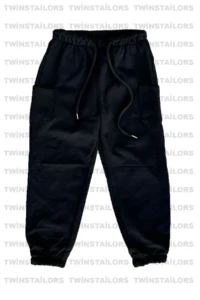 twins tailors Pack of 3 Unisex Orange-Black-Grey Children's Sweatpants with Fleece Inside and Elastic Legs - Image 4
