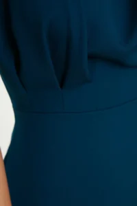 TRENDYOLMİLLA Petrol Blue Blue Blue Bodycon Dog collar Midi Pencil Skirt Weaving Dress - Image 14