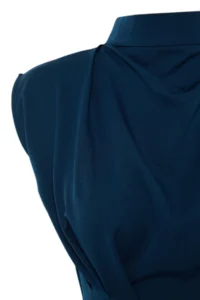TRENDYOLMİLLA Petrol Blue Blue Blue Bodycon Dog collar Midi Pencil Skirt Weaving Dress - Image 18