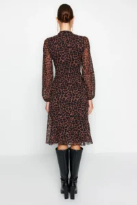 TRENDYOLMİLLA Camel High Collar Skirt with flywheel Siphon Weaving Winter Dress - Image 12