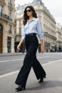 TRENDYOLMİLLA Mavi Loose Fit Cotton Weaving Shirt - Image 5