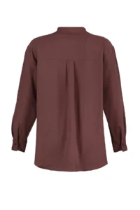 TRENDYOLMİLLA Brown Loose Fit Cotton Weaving Shirt - Image 9