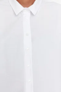 TRENDYOLMİLLA White Loose Fit Cotton Weaving Shirt - Image 4