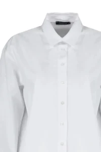 TRENDYOLMİLLA White Loose Fit Cotton Weaving Shirt - Image 8