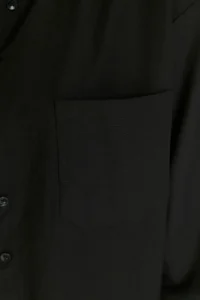 TRENDYOLMİLLA Black Tek with pocket Boyfriend/Wide Pattern Cotton Weaving Shirt - Image 9
