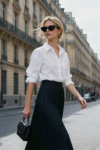 TRENDYOLMİLLA White Tek with pocket Boyfriend/Wide Pattern Cotton Weaving Shirt - Image 5
