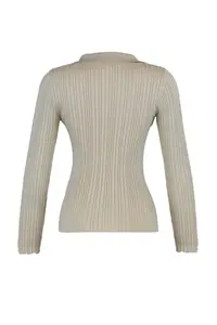 TRENDYOLMİLLA Stone Mercerized Look Ribbed Polo Shirt Collar Knitwear Cardigan - Image 6