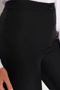 TRENDYOLMİLLA Black Flare flared leg High Waist Bootcut Weaving Dress Pants - Image 9