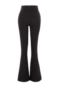 TRENDYOLMİLLA Black flared leg Flare Bootcut Weaving Dress Pants - Image 6