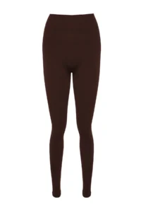 TRENDYOLMİLLA Dark Brown seamless/Seamless Full Size Knitting Sports Leggings - Image 7