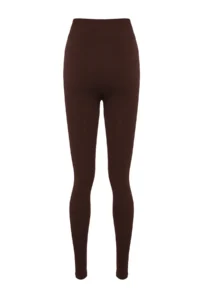 TRENDYOLMİLLA Dark Brown seamless/Seamless Full Size Knitting Sports Leggings - Image 9