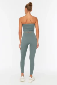 TRENDYOLMİLLA Khaki seamless/Seamless Full Size Knitting Sports Leggings - Image 9