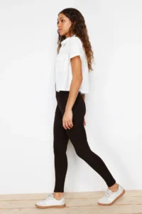 TRENDYOLMİLLA Brown Shaping Elastic Waist High Waist Knitting Leggings - Image 2