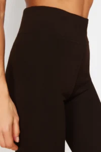 TRENDYOLMİLLA Brown Shaping Elastic Waist High Waist Knitting Leggings - Image 6