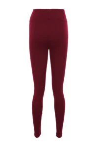 TRENDYOLMİLLA Burgundy Shaping Elastic Waist High Waist Flexible Knitting Leggings - Image 17