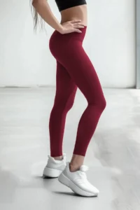 TRENDYOLMİLLA Burgundy Shaping Elastic Waist High Waist Flexible Knitting Leggings - Image 2
