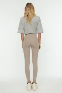TRENDYOLMİLLA Stone Shaping Elastic Waist High Waist Knitting Leggings - Image 4