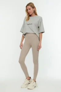 TRENDYOLMİLLA Stone Shaping Elastic Waist High Waist Knitting Leggings - Image 5