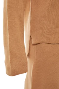TRENDYOLMİLLA Camel Dog collar Knitwear Top and Bottom Set - Image 8