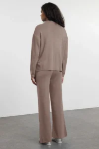 TRENDYOLMiLLA Mink Dog collar Knitwear Top and Bottom Set - Image 5