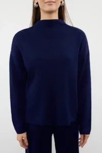 TRENDYOLMİLLA Navy Blue Dog collar Knitwear Top and Bottom Set - Image 3