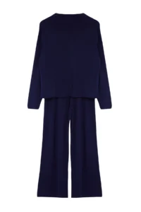 TRENDYOLMİLLA Navy Blue Dog collar Knitwear Top and Bottom Set - Image 6