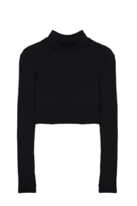 TRENDYOLMİLLA Black Fitted Turtleneck with Finger Detail Ribbed Flexible Knitting Blouse - Image 5