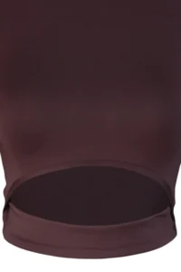 TRENDYOLMİLLA Dark Brown Crop Window/Cut Out and Thumb Hole Detailed Knitting Sports Top/Blouse - Image 7