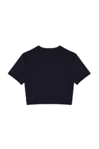 TRENDYOLMİLLA Dark Navy Crop Lightly Supported Soft textured Crew Neck Knitting Sports Top/Blouse - Image 7