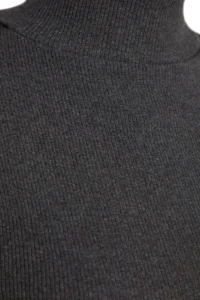 TRENDYOLMİLLA Dark Anthracite Fitted Dog collar Long Sleeve Ribbed Flexible Knitting Blouse - Image 9