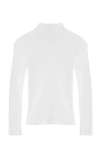 TRENDYOLMİLLA Ecru Fitted Dog collar Long Sleeve Ribbed Flexible Knitting Middle Blouse - Image 7