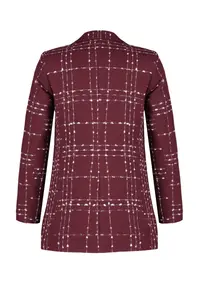 TRENDYOLMİLLA Burgundy Oversized Weaving Plaid Blazer Jacket - Image 9
