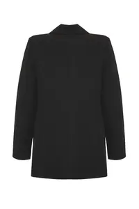 TRENDYOLMİLLA Black Oversized Lined Double breasted Kapama Weaving Blazer Jacket - Image 11